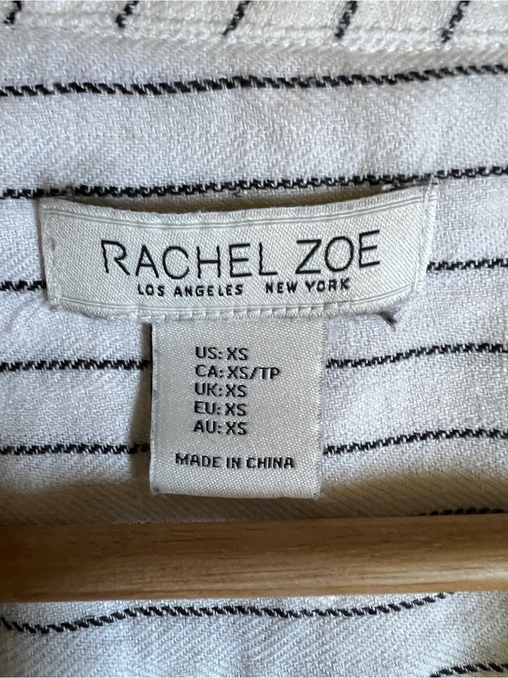 Rachel Zoe Linen Striped Tie-Waist Trench Coat in Cream and Black sz XS - Picture 3 of 8